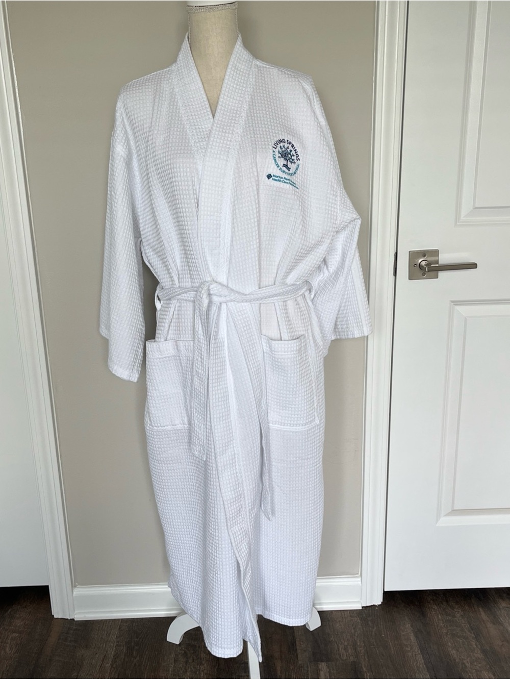 Boca Terry White Waffle Kimono Luxury Spa Bath Robe OS